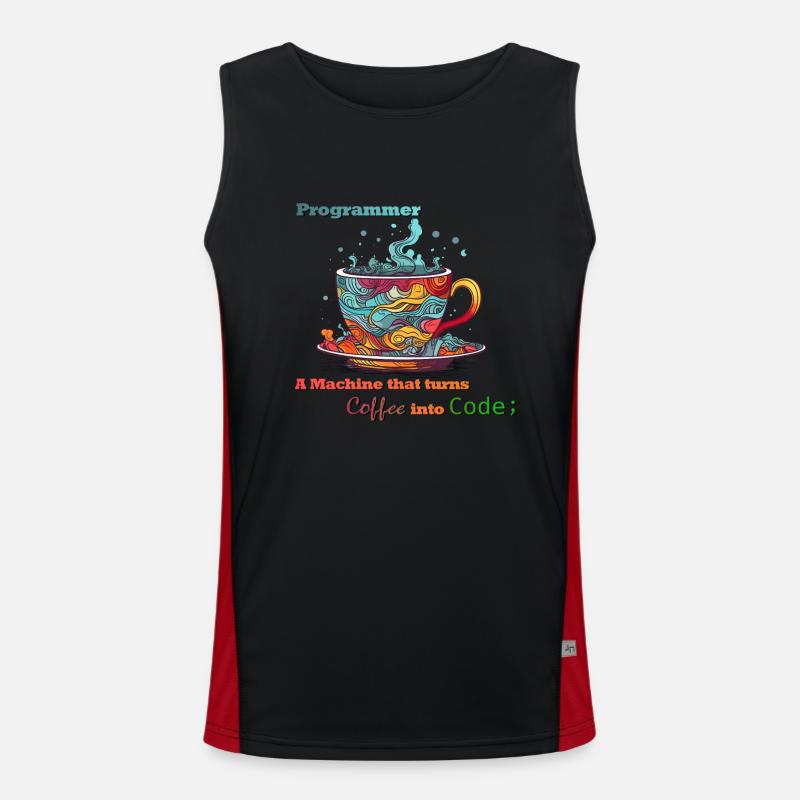Programmeur - Coffee into Code Débardeur respirant contrasté Homme 