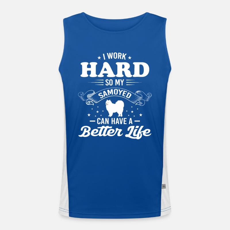 I Work Hard So My Samoyed Can Have A Better Life Men's Functional Contrast Tank Top 