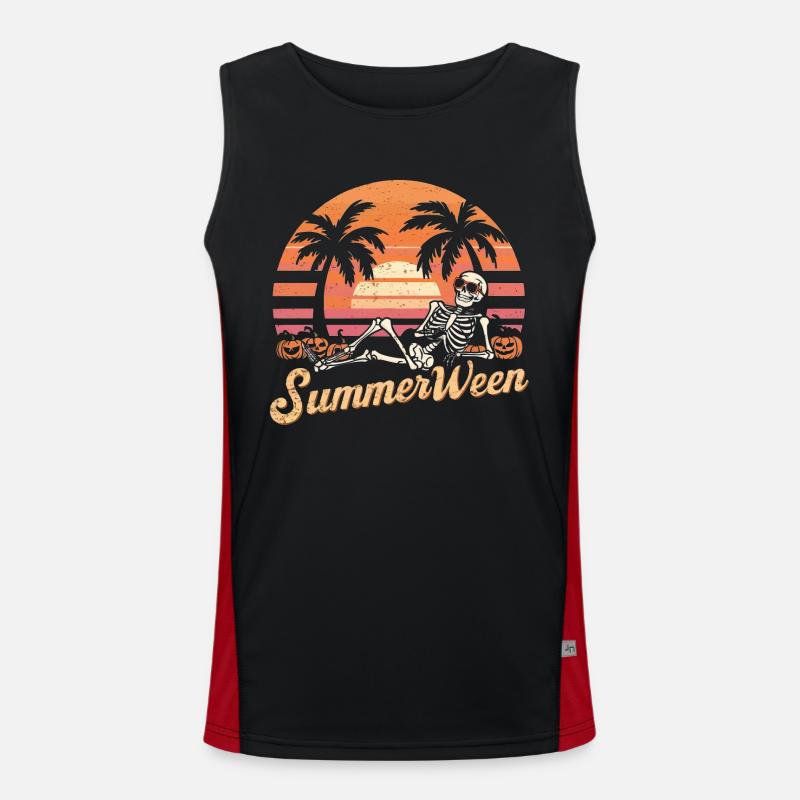 Summerween Skeleton Men's Functional Contrast Tank Top 