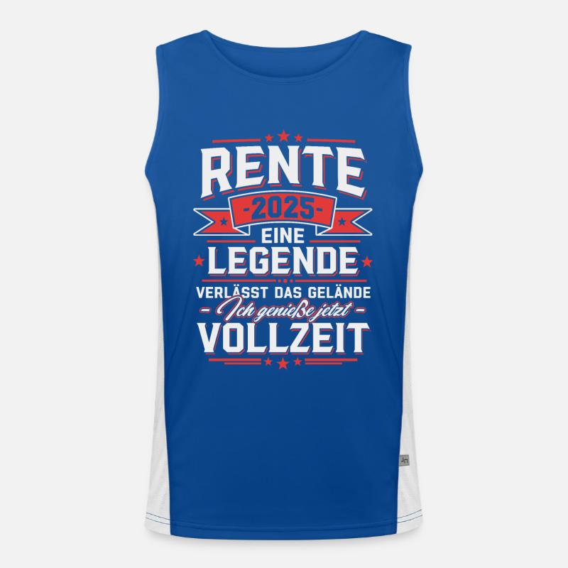 Rente 2025 Ruhestand Rentner Geschenk Funktionelles Kontrast-Tank Top für Männer 