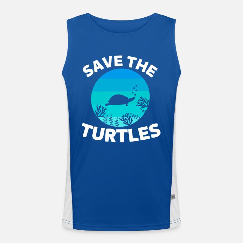 Save the Turtles Retro Sea Turtle Men's Functional Contrast Tank Top 