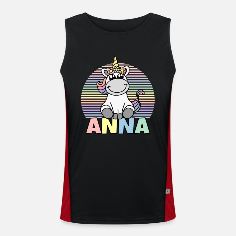 Anna Einhorn Name Funktionelles Kontrast-Tank Top für Männer 