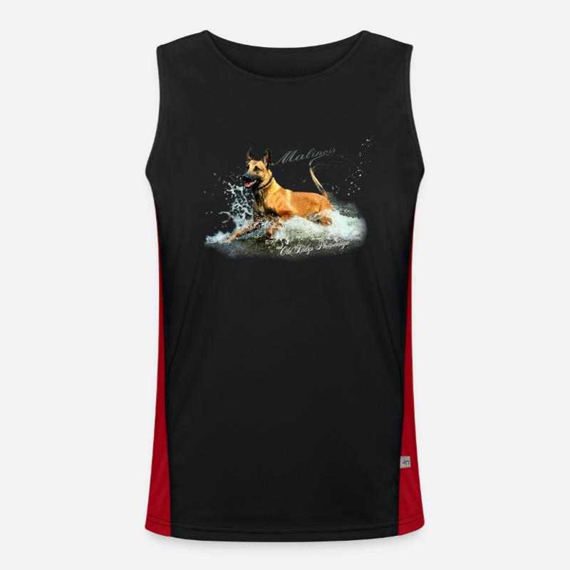Malinois-Wasserratte Funktionelles Kontrast-Tank Top für Männer 