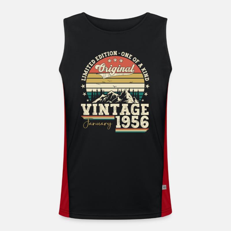 Born 1956 January 67th birthday Gift man Men's Functional Contrast Tank Top 