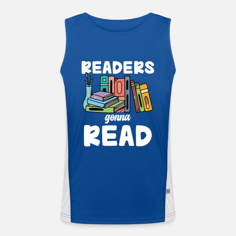 Readers Will Read Books Bookworm Passion Men's Functional Contrast Tank Top 