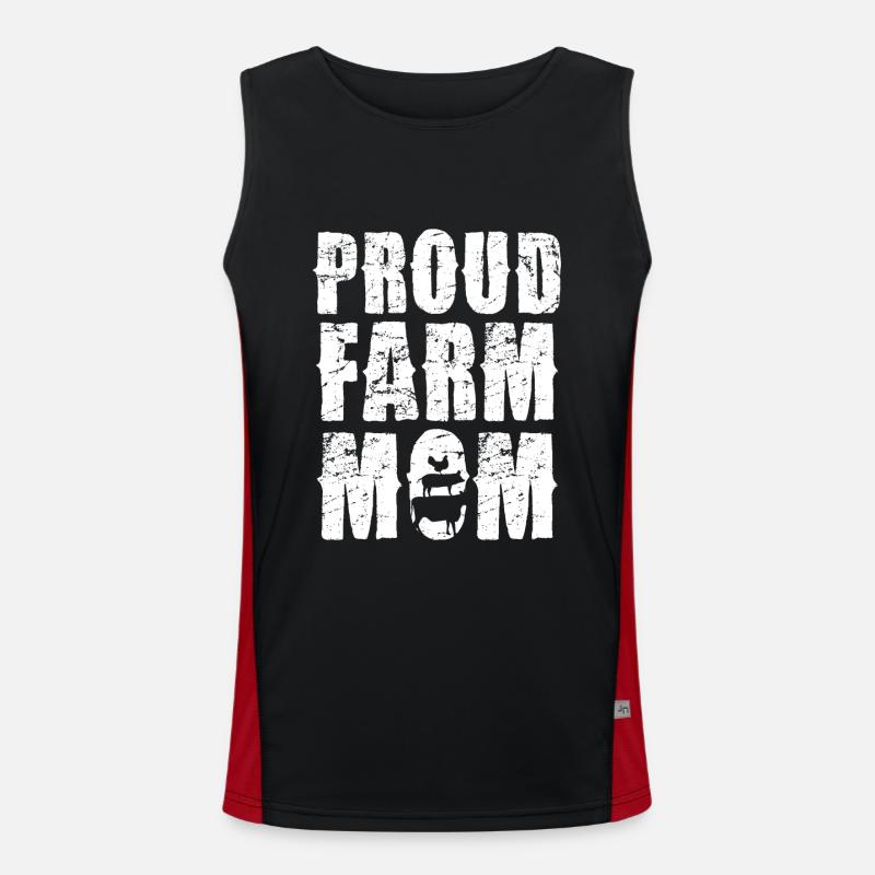 Proud Farm Mama Statement - Men's Functional Contrast Tank Top  - black/red