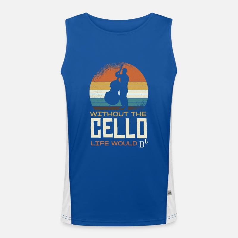 Without the cello, life would be bb Men's Functional Contrast Tank Top 