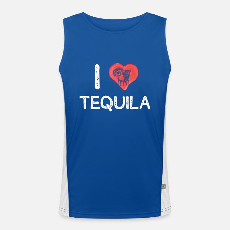 Ich Liebe Tequila Party Design Funktionelles Kontrast-Tank Top für Männer 