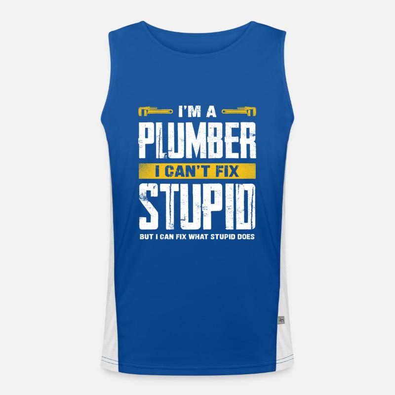 Ich Bin Ein Klempner Ich Kann Dumm Nicht Funktionelles Kontrast-Tank Top für Männer 