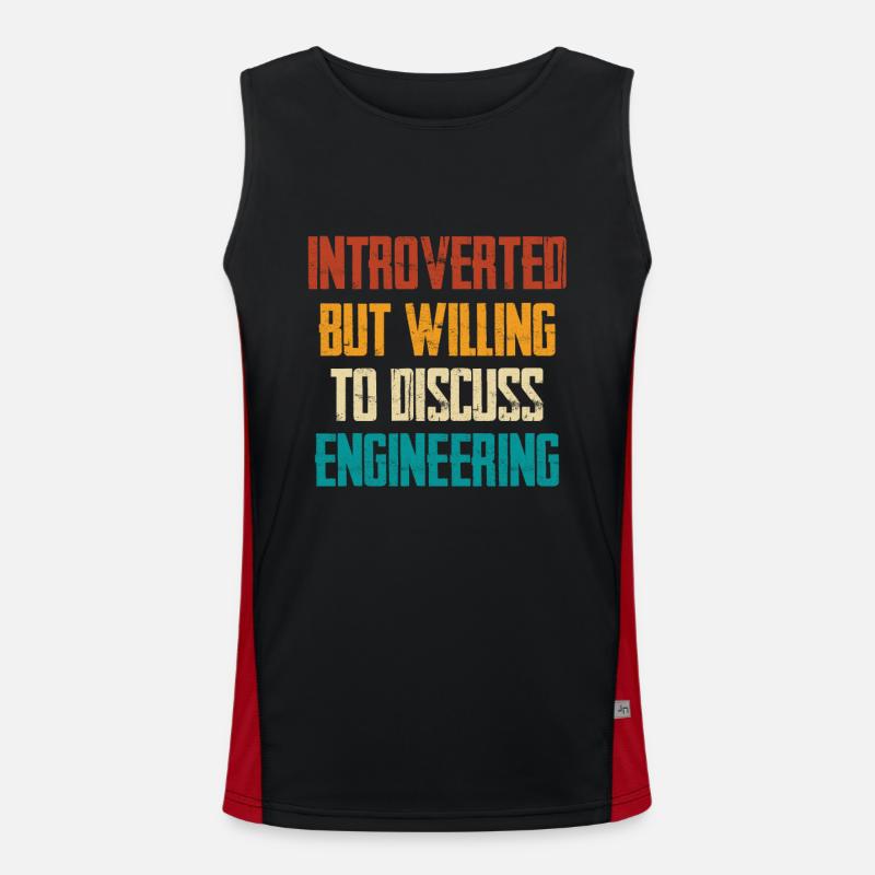 Introverted But Ready About Engineering - Men's Functional Contrast Tank Top - black/red