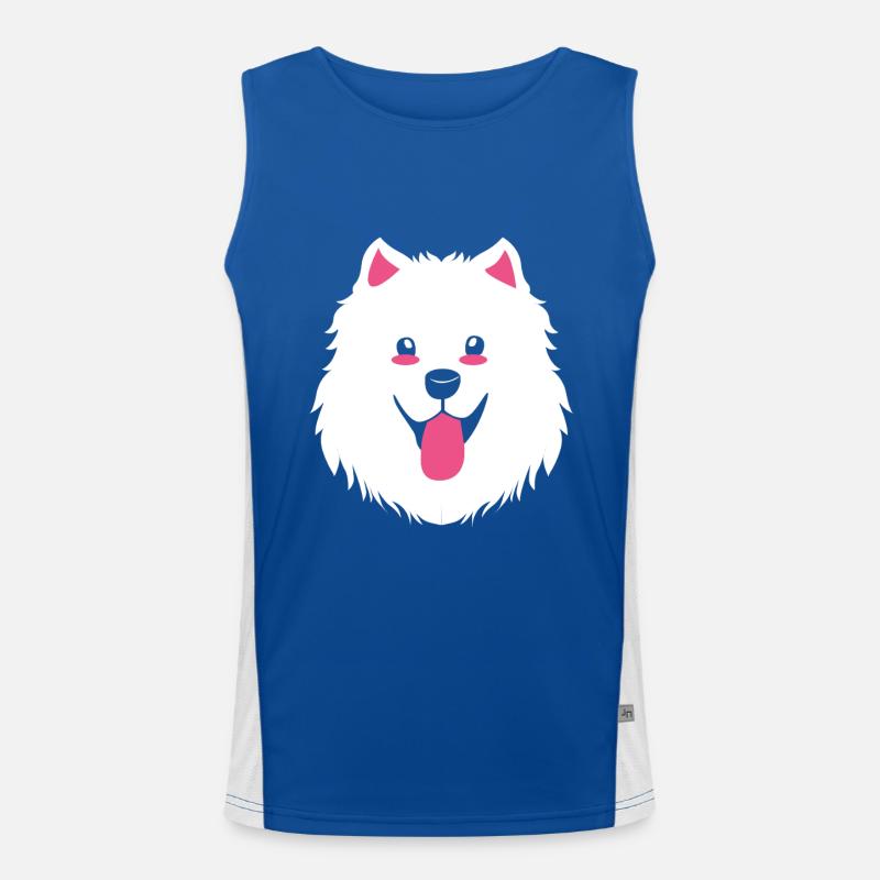 Samoyed Dog Samoyed Men's Functional Contrast Tank Top 
