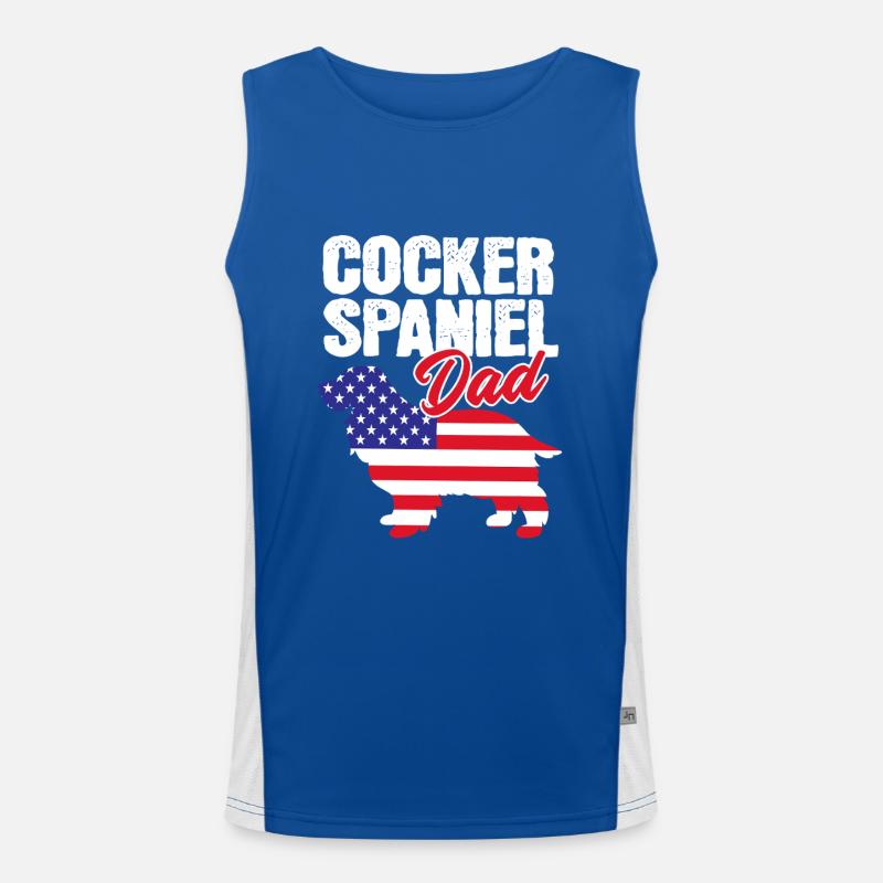 Cocker Spaniel Father Men's Functional Contrast Tank Top 