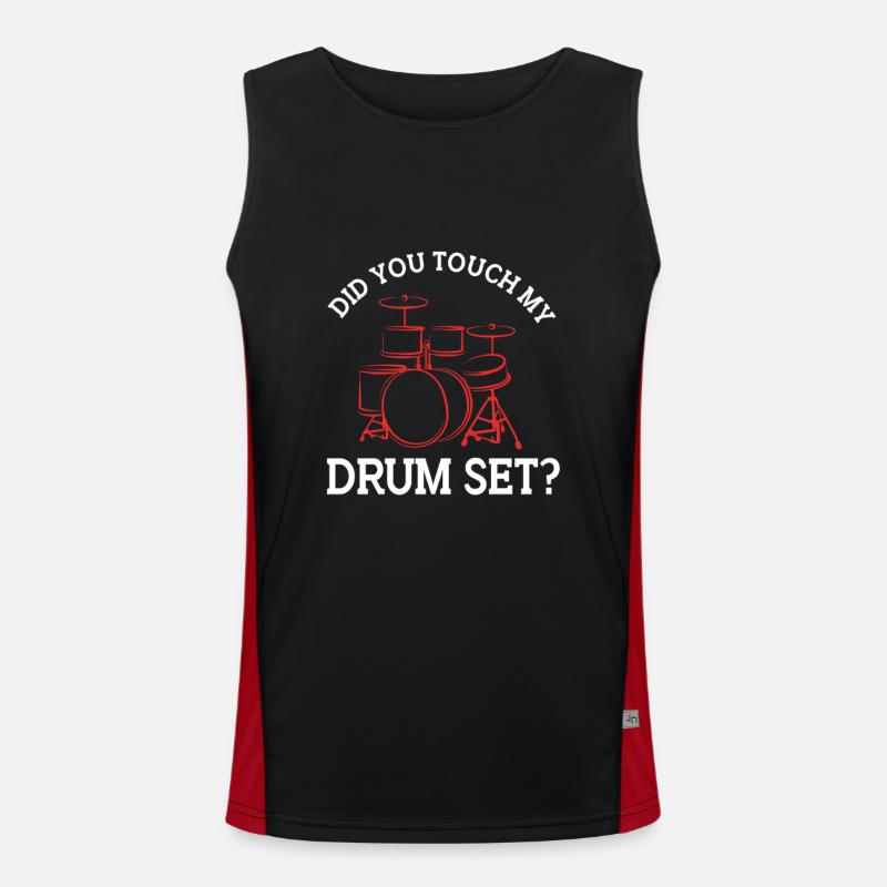 Drummer Drumsticks Drums - Men's Functional Contrast Tank Top  - black/red