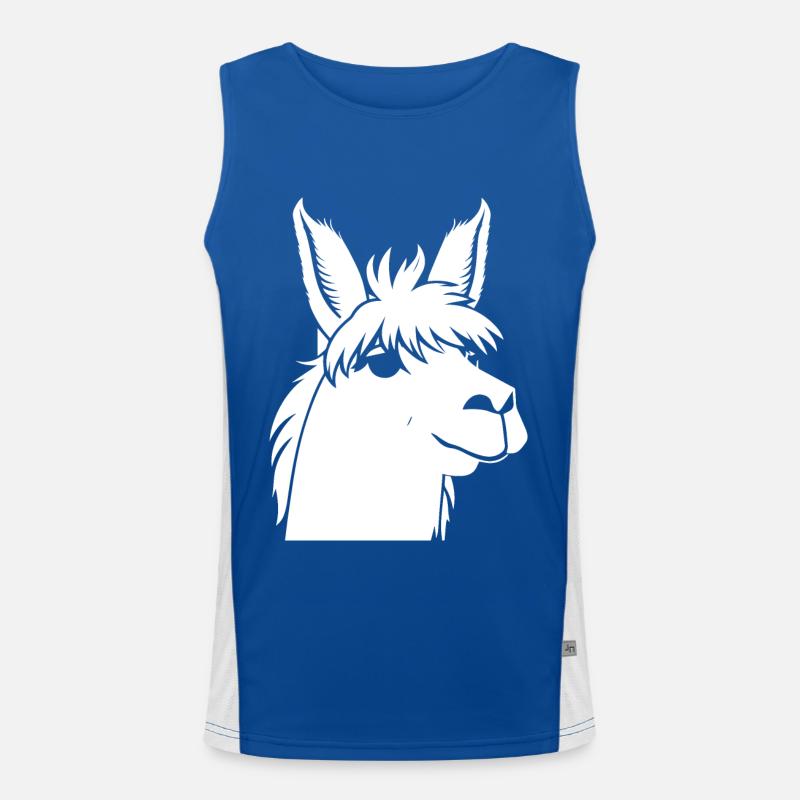 Funny Llama Silhouette Cheeky Fun Llamas Men's Functional Contrast Tank Top 