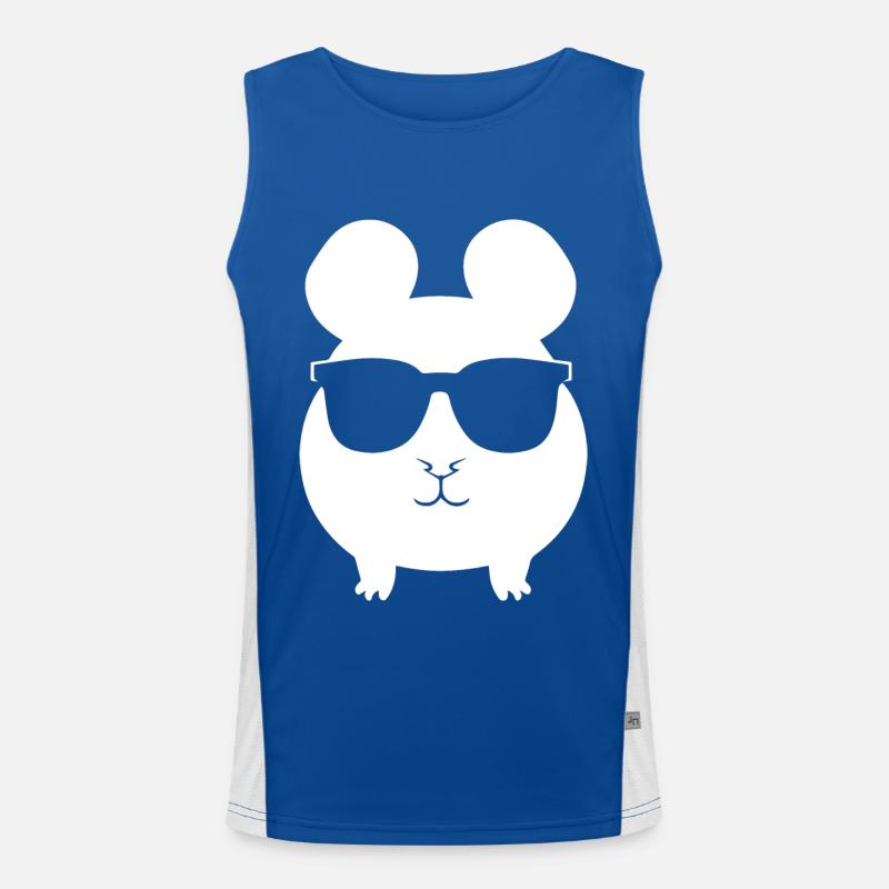 Cochon d’Inde drôle avec des lunettes de soleil Cochons d’Inde Débardeur respirant contrasté Homme 