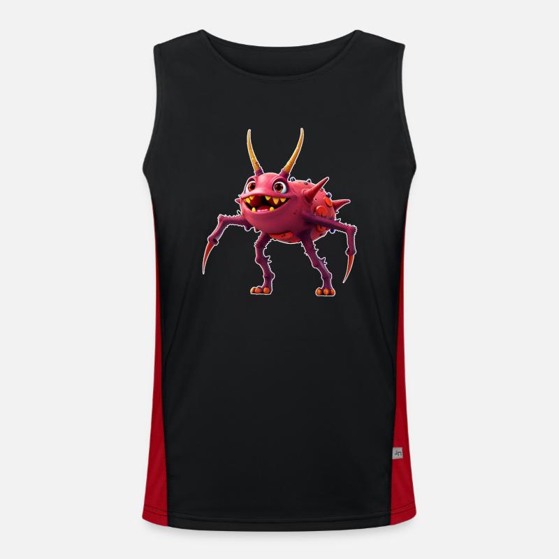 Rotes TickToc Monster Funktionelles Kontrast-Tank Top für Männer 