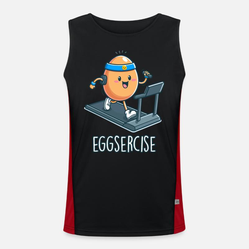 Eggsercise - Men's Functional Contrast Tank Top  - black/red