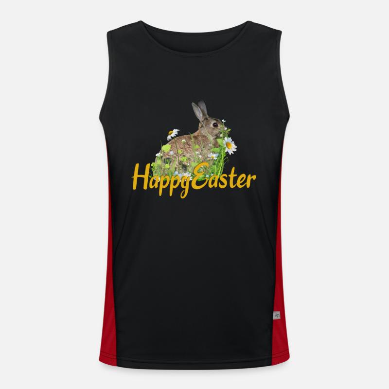 Happy Easter rabbit Men's Functional Contrast Tank Top 