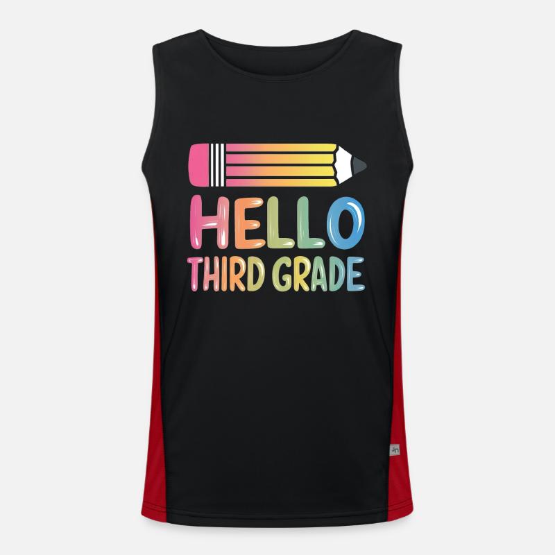 Hello Third Grade Men's Functional Contrast Tank Top 
