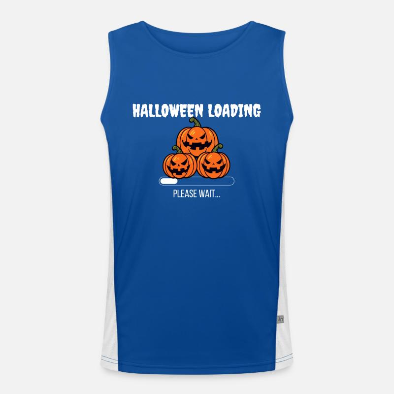 Halloween Loading Please Wait Funktionelles Kontrast-Tank Top für Männer 