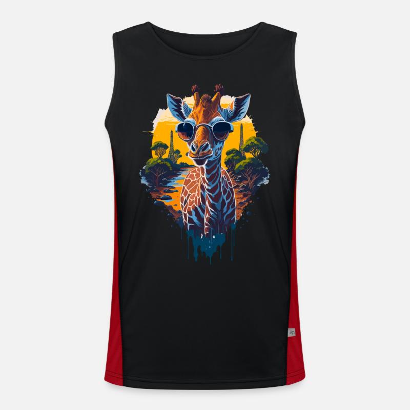 Cool giraffe Men's Functional Contrast Tank Top 