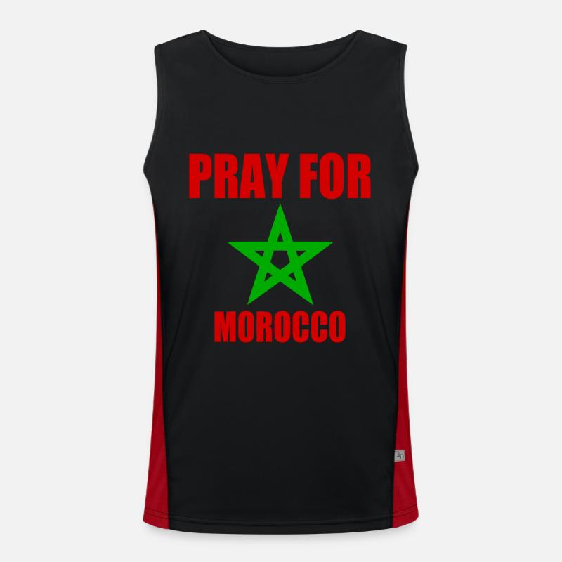 Pray for morocco marokko Funktionelles Kontrast-Tank Top für Männer 