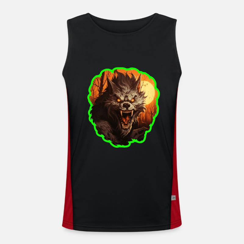 Halloween Werewolf Men's Functional Contrast Tank Top 