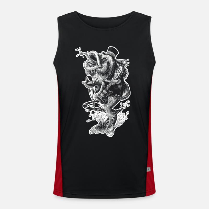 Fish 'n Roll weiss Funktionelles Kontrast-Tank Top für Männer 