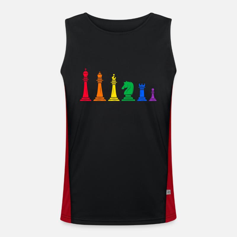 checkmate pièce d’échecs arc-en-ciel lgbt Débardeur respirant contrasté Homme 