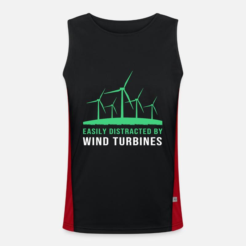 Énergie éolienne Éolienne Énergie éolienne Débardeur respirant contrasté Homme 