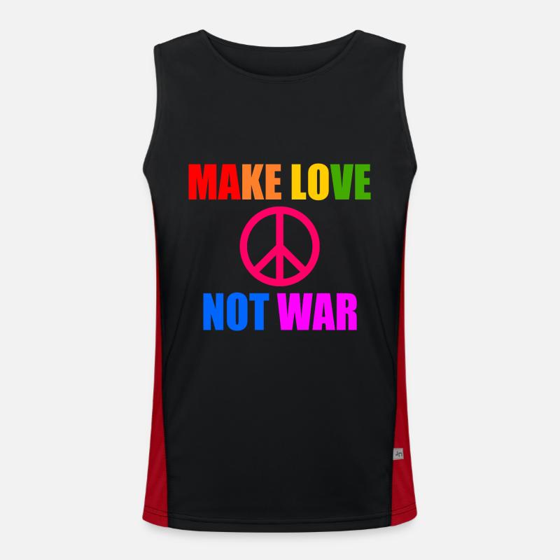 Make love not war Men's Functional Contrast Tank Top 