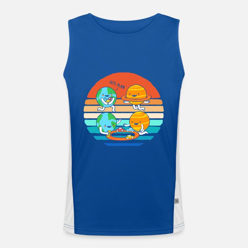 Raumfahrt Weltall Outer Space Planeten Universum Funktionelles Kontrast-Tank Top für Männer 