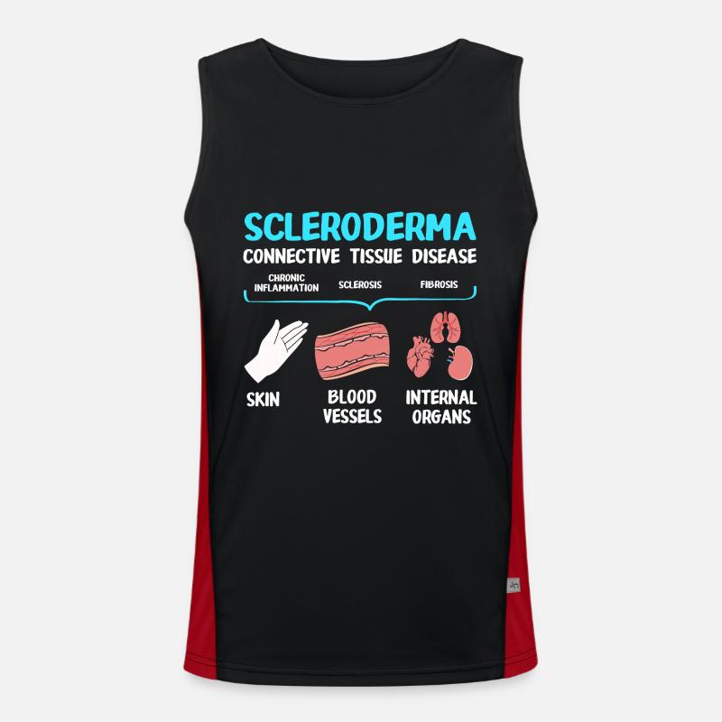 Scleroderma - Men's Functional Contrast Tank Top  - black/red