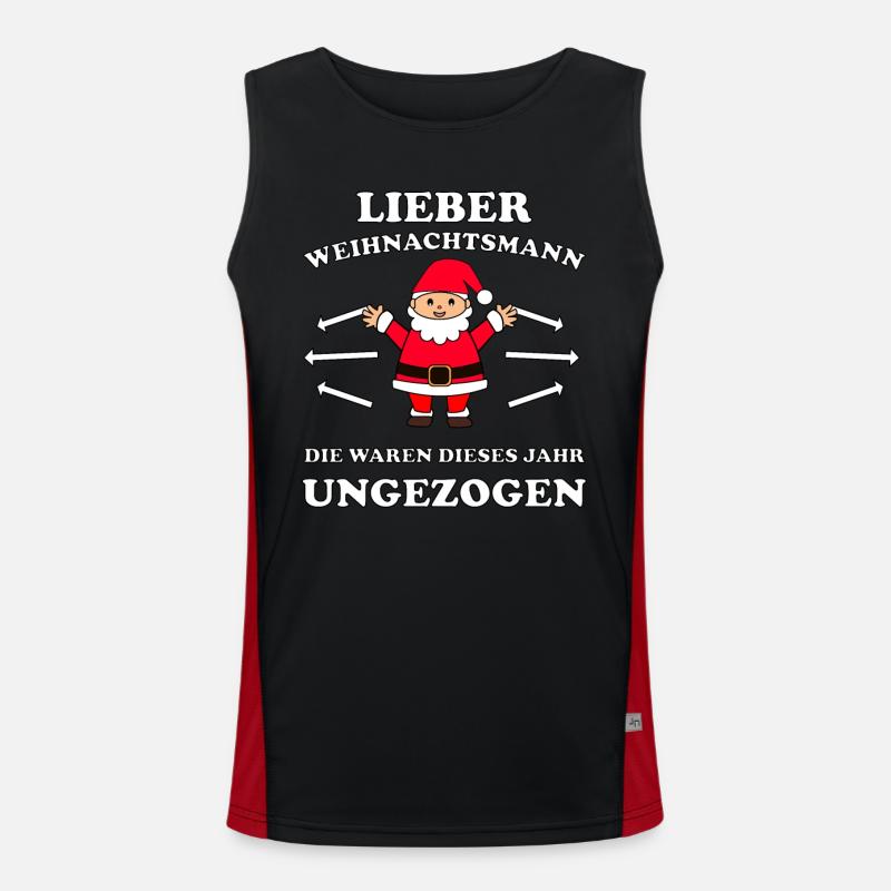 Lieber Weihnachtsmann ungezogen lustiger Spruch Funktionelles Kontrast-Tank Top für Männer 