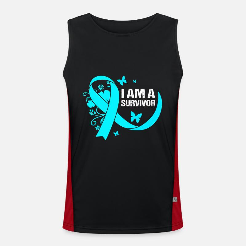 Scleroderma - Men's Functional Contrast Tank Top  - black/red