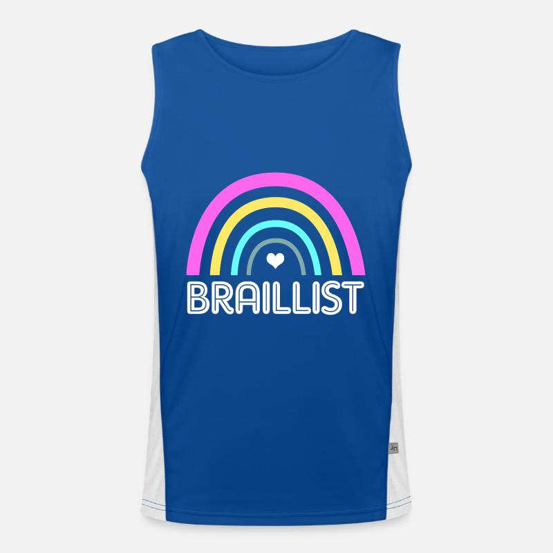 Blind Blindenschrift Braille Funktionelles Kontrast-Tank Top für Männer 