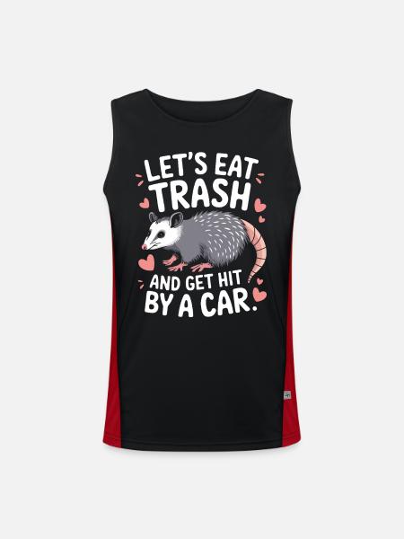 Opossum Possum Animal - Men's Functional Contrast Tank Top  - black/red
