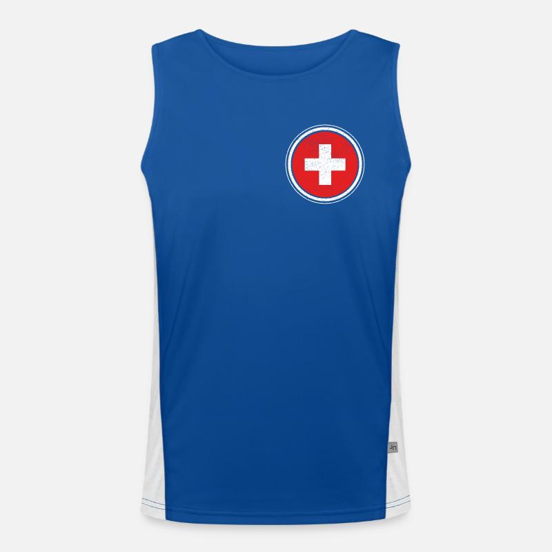 Schweiz - Schweizerkreuz Funktionelles Kontrast-Tank Top für Männer 