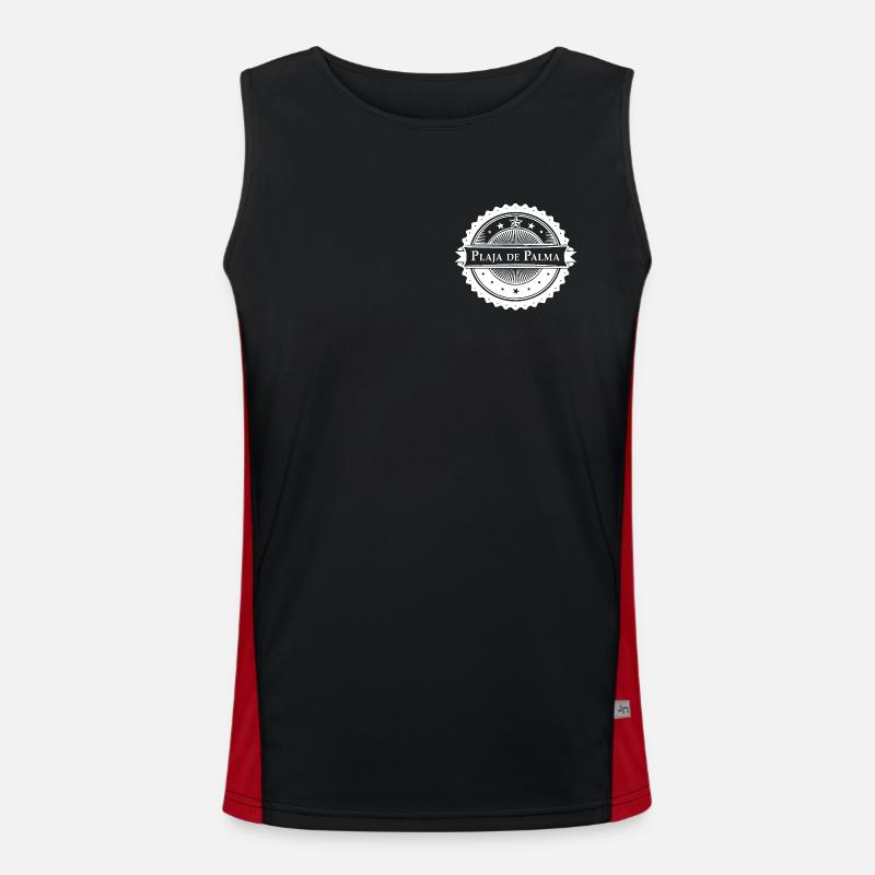 Plaja de Palma - white version - Men's Functional Contrast Tank Top  - black/red