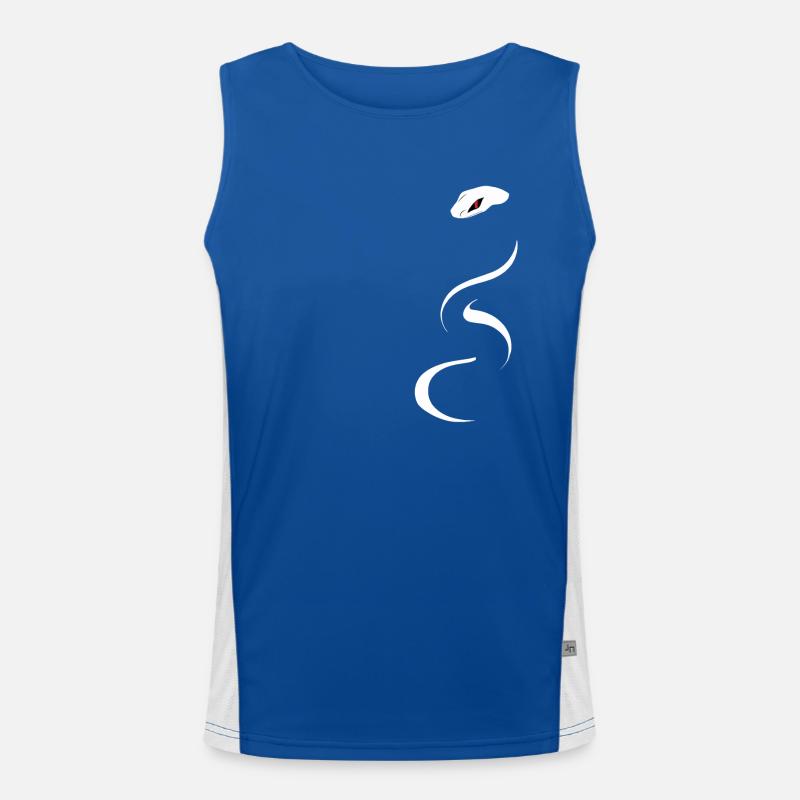Icône de serpent blanc Débardeur respirant contrasté Homme 