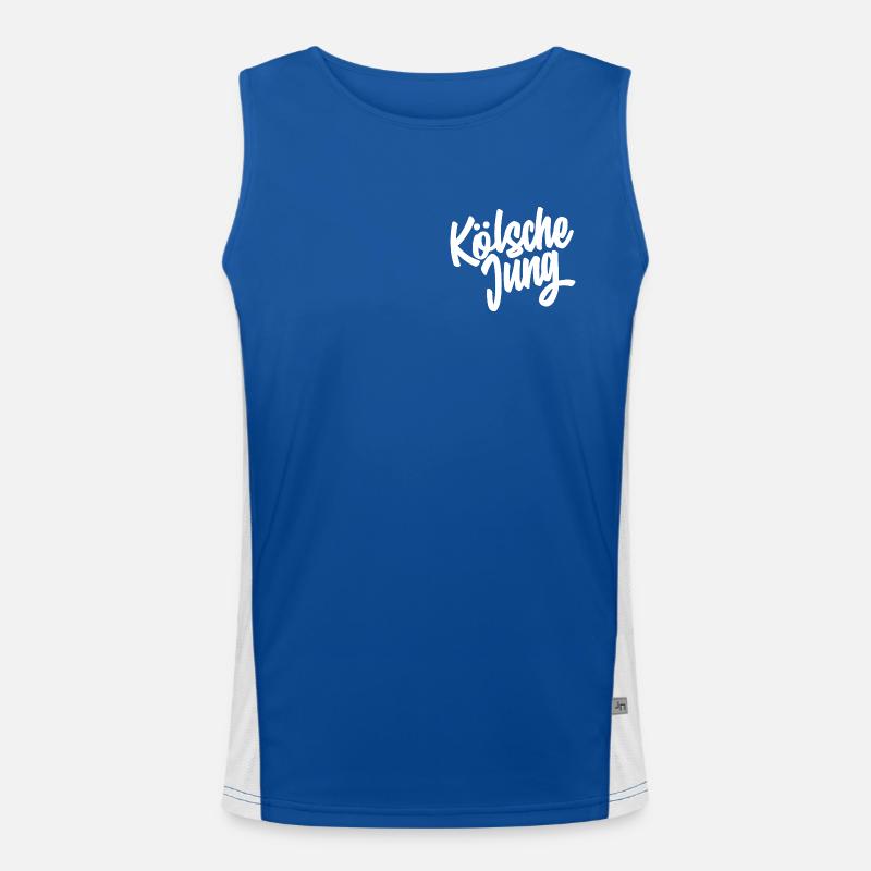 Kölsche Jung Script Design Funktionelles Kontrast-Tank Top für Männer 