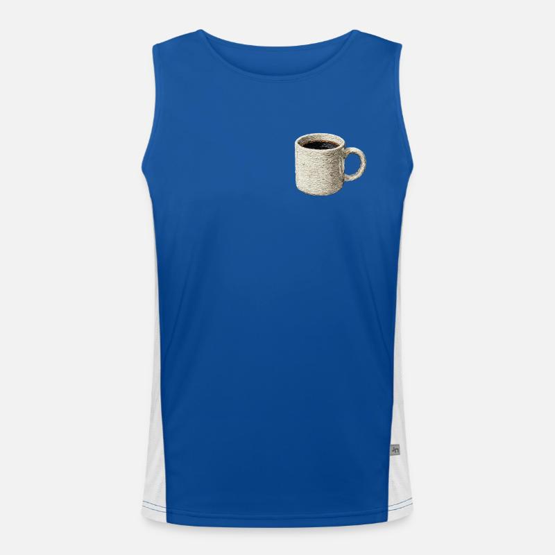 Embroidered filter coffee – lungo (printed) Men's Functional Contrast Tank Top 
