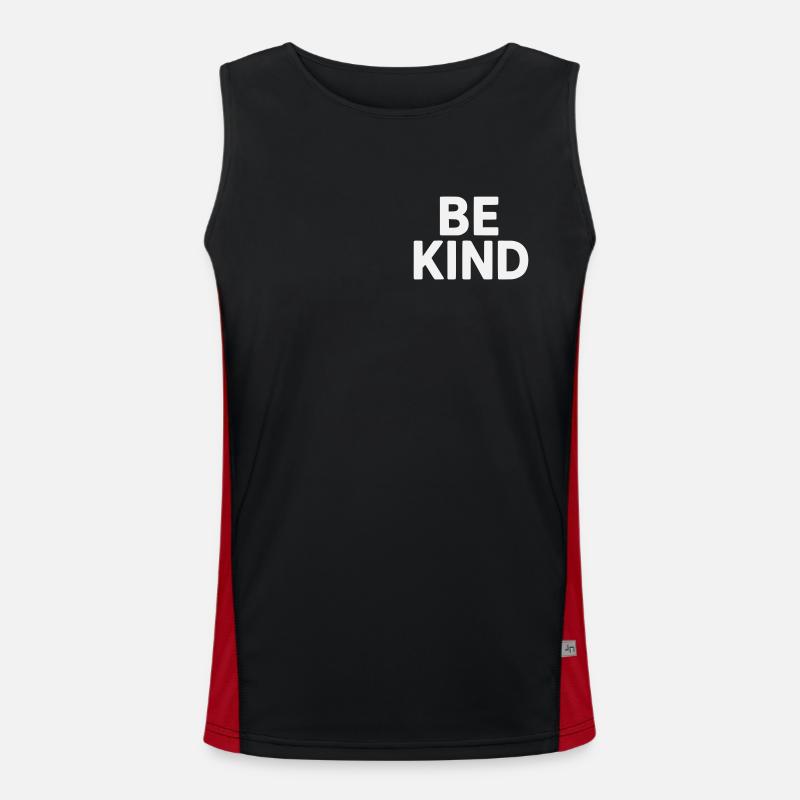 Be kind slogan plain - Men's Functional Contrast Tank Top  - black/red