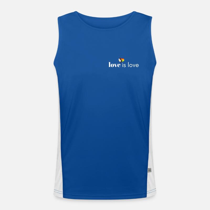 Love Is Love - Progress Pride Heart Men's Functional Contrast Tank Top 