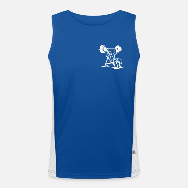 Bench Press Strength Training Silhouette Men's Functional Contrast Tank Top 