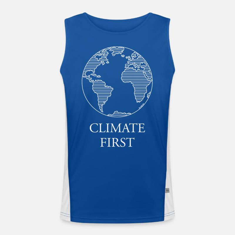 Climate First / Earth (Climate Change / White) Men's Functional Contrast Tank Top 
