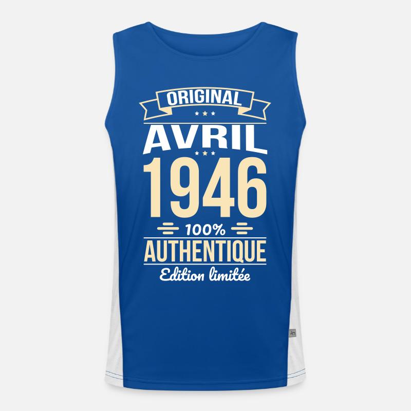 80th Anniversary - Original - April 1946 Men's Functional Contrast Tank Top 