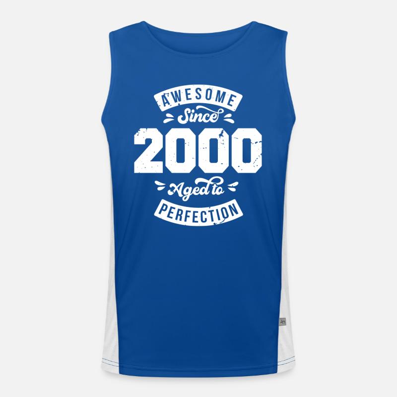 Vintage 2000 Geburtstag - retro 2000 Funktionelles Kontrast-Tank Top für Männer 