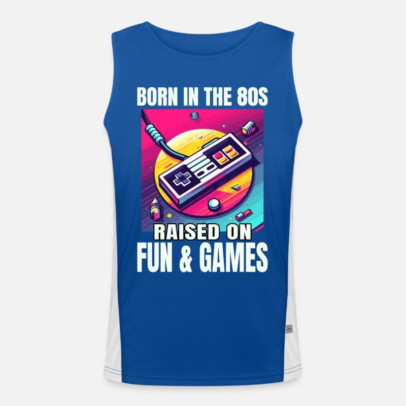 Retro-Videospiel-Controller-Kunst der 80er Jahre: Ein Nostalgiker Funktionelles Kontrast-Tank Top für Männer 