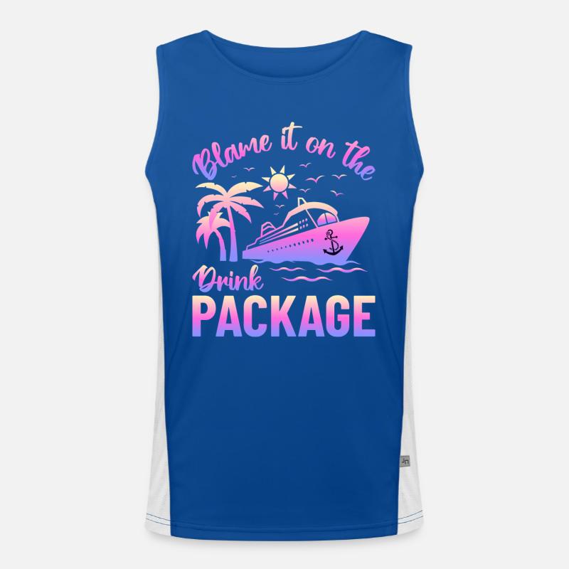 Humor Drinks Cruise Vacation Men's Functional Contrast Tank Top 